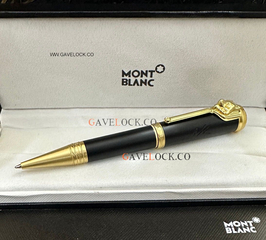 Replica Montblanc Special Black Barrel & Gold Clip Ballpoint Pen